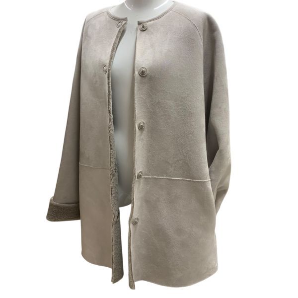 シビラ Sybilla ショートコート アウター 長袖 ノー フェイクファー ラグラン ムートン風 ベージュ M 9号 レディース H5Y007 GULLKHAN_COM