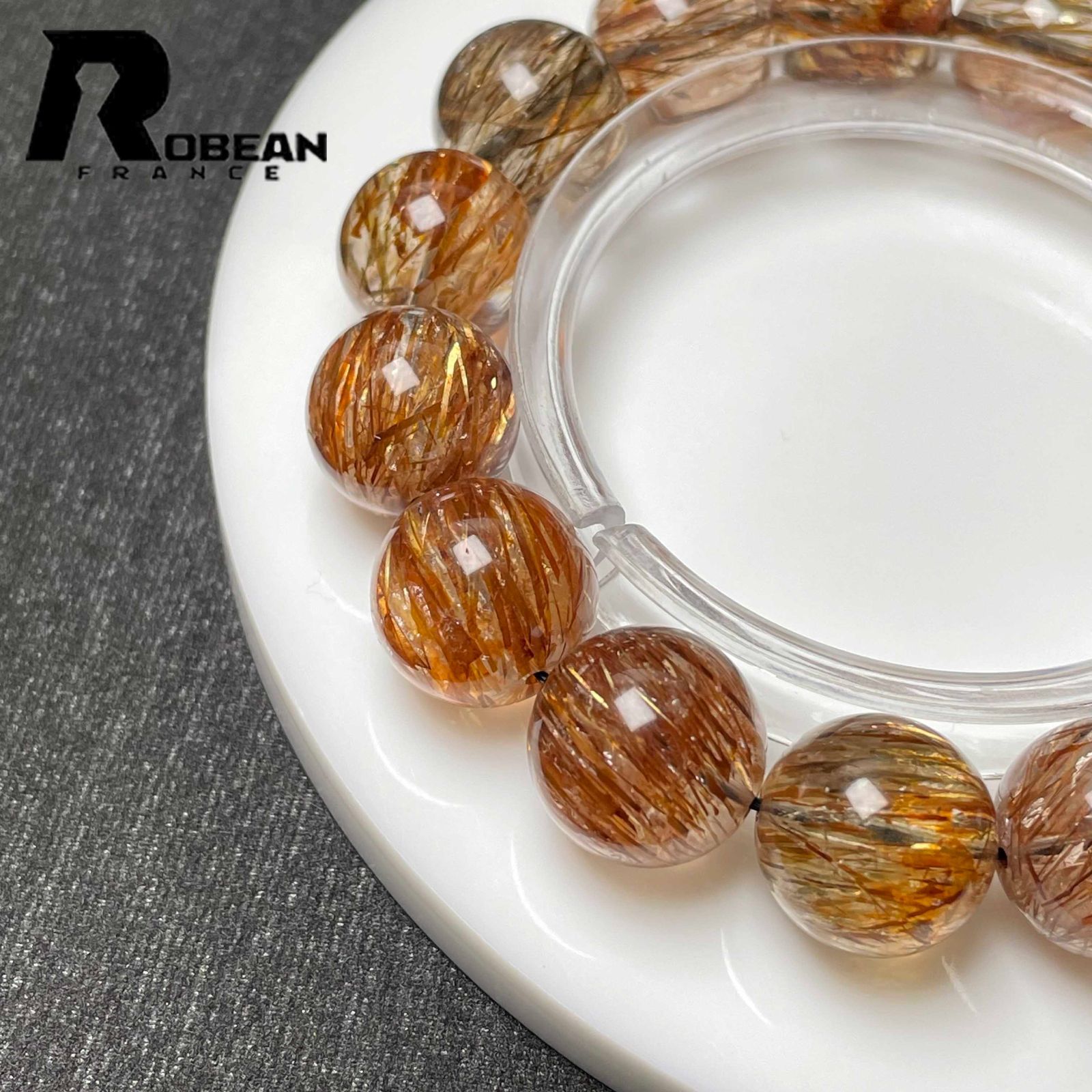 EU製 定価14万円 ROBEAN ゴールドスーパーセブン パワーストーン ブレスレット 天然石 原石 お守り プレゼント 13.7-14.2mm M1030896 WWW_SHINETEETH_COM