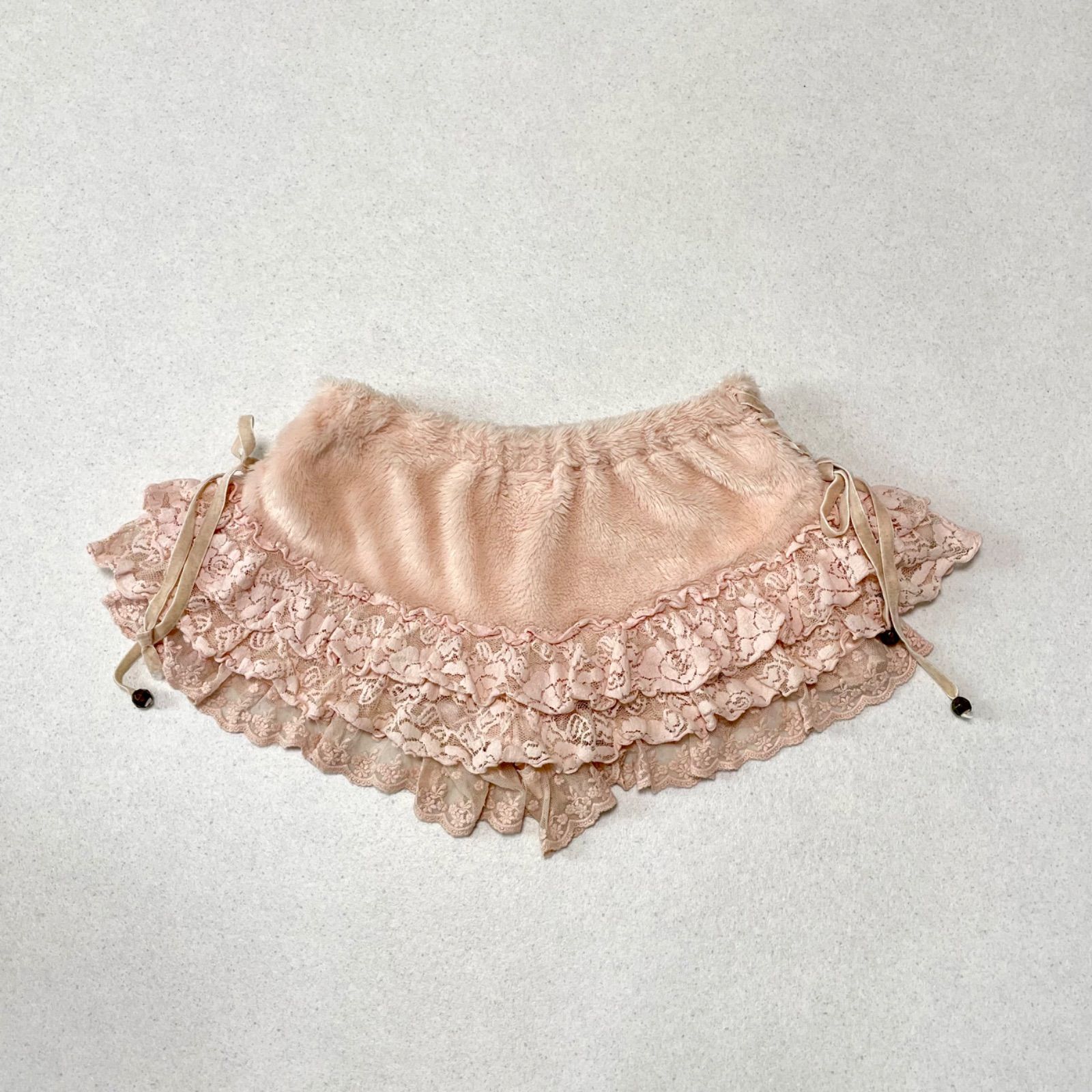 LIZLISA リズリサ 平成ギャル ロリィタ フェイクファー レースアップ スカパンショートパンツ