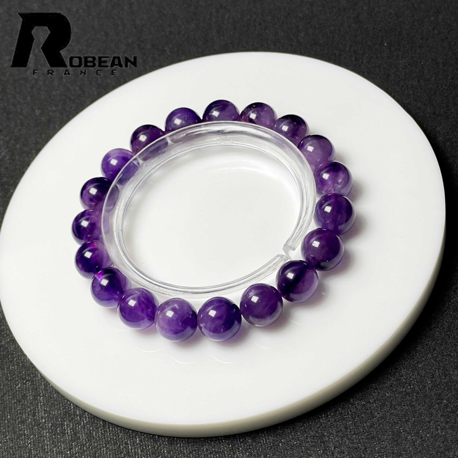 EU製 定価14万円 ROBEAN パープルスーパーセブン パワーストーン ブレスレット 天然石 お守り ギフト プレゼント 10.3-10.6mm M1030899