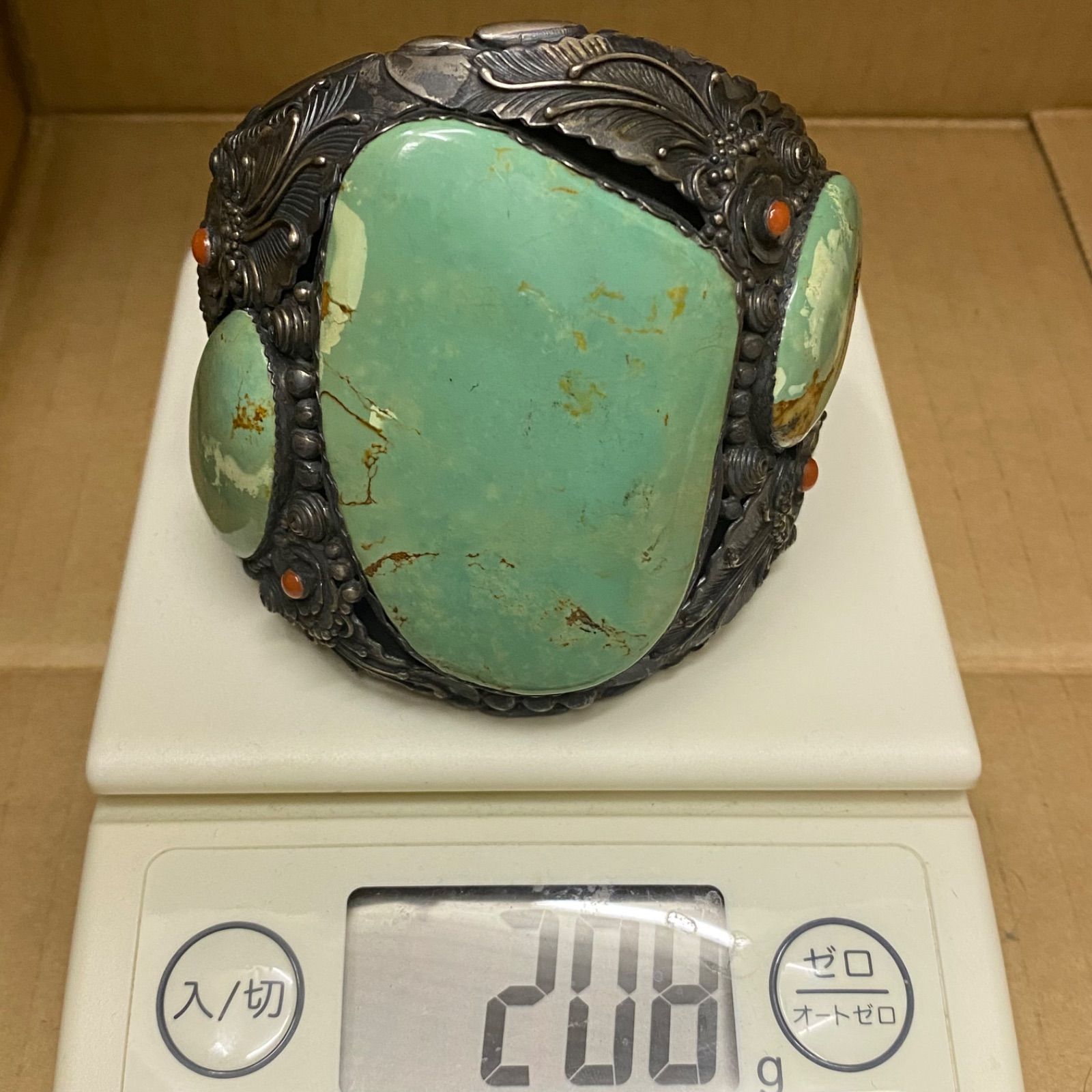  グリーンターコイズ ブレスレット バングル ハンドメイド クラスタータイプ Silver 925 腕 ネイティブ インディアン メンズ バイカー インディアンジュエリー バングル リストバンド アクセサリー