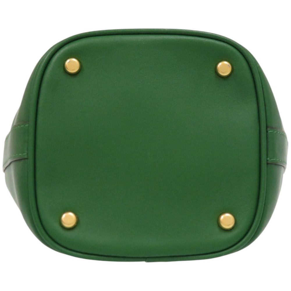 みどり 新品同様 トリーバーチ ミラー バケット レザー グリーン 緑