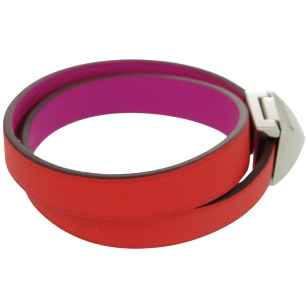 エルメス ドゥブルトゥール アンフィニ メドール レザー メタル オレンジ 紫 バイ ブレスレット 0160 HERMES FORTGASGNV_COM_BR