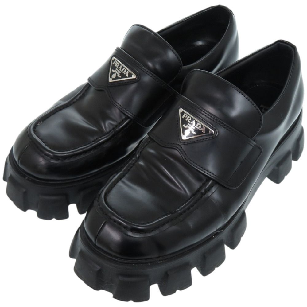 プラダ モノリス 2DE129 B4L F0002 レザーシューズ レザー ブラッシュドレザー ブラック 黒 ローファー 1050 PRADA