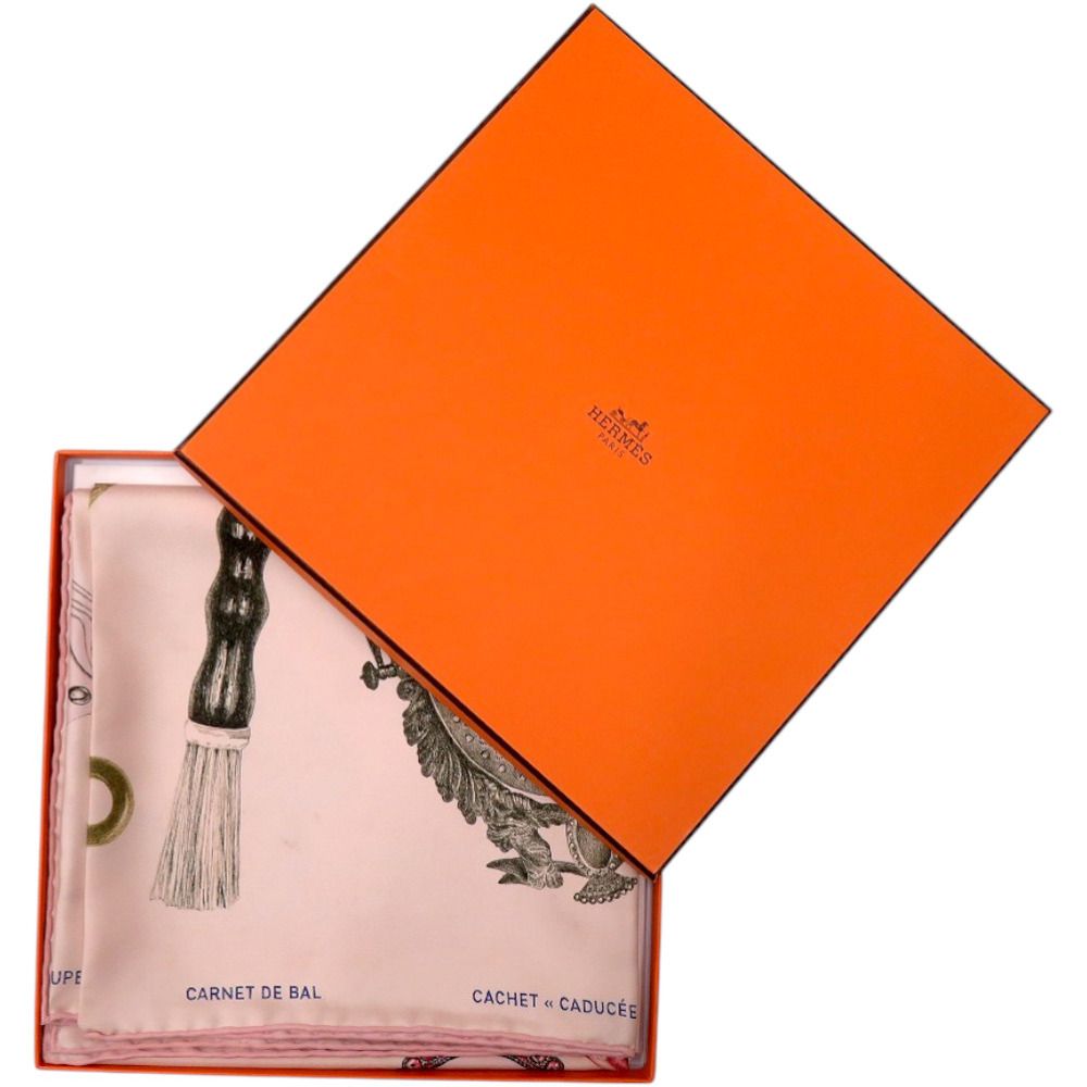 エルメス カレ90 切っても切れない仲間 Nous Sommes Inséparables シルク ローズ テ ルージュH ブロンズ ピンク スカーフ 0146 HERMES