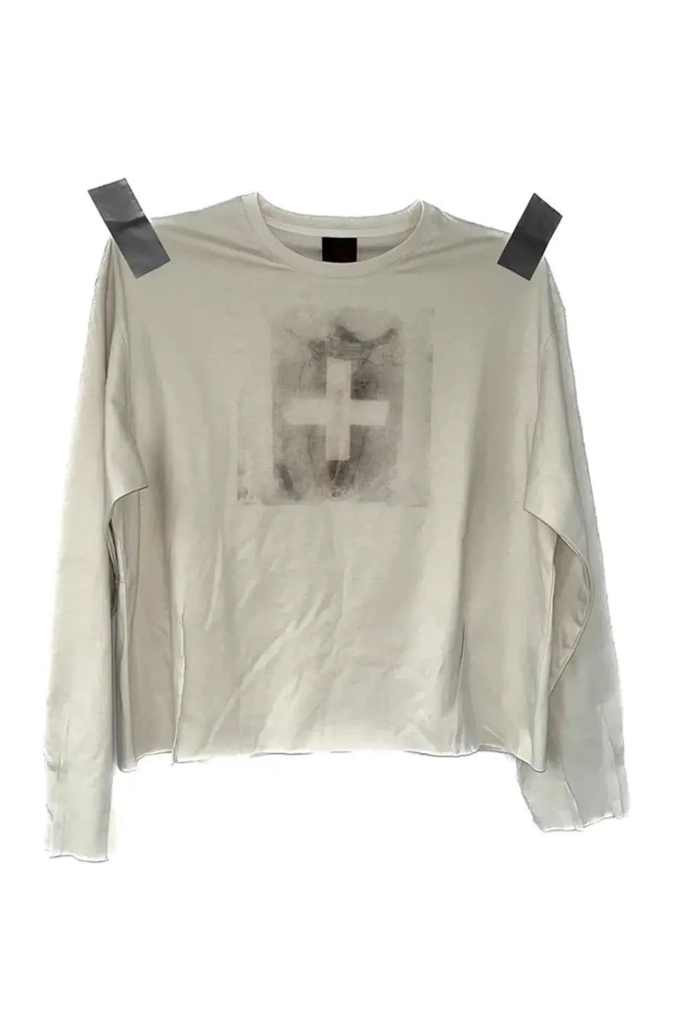 NO E MOSEN|CROSS REDEMPTION PRINT PINCHED PLEATED LONG SLEEVES