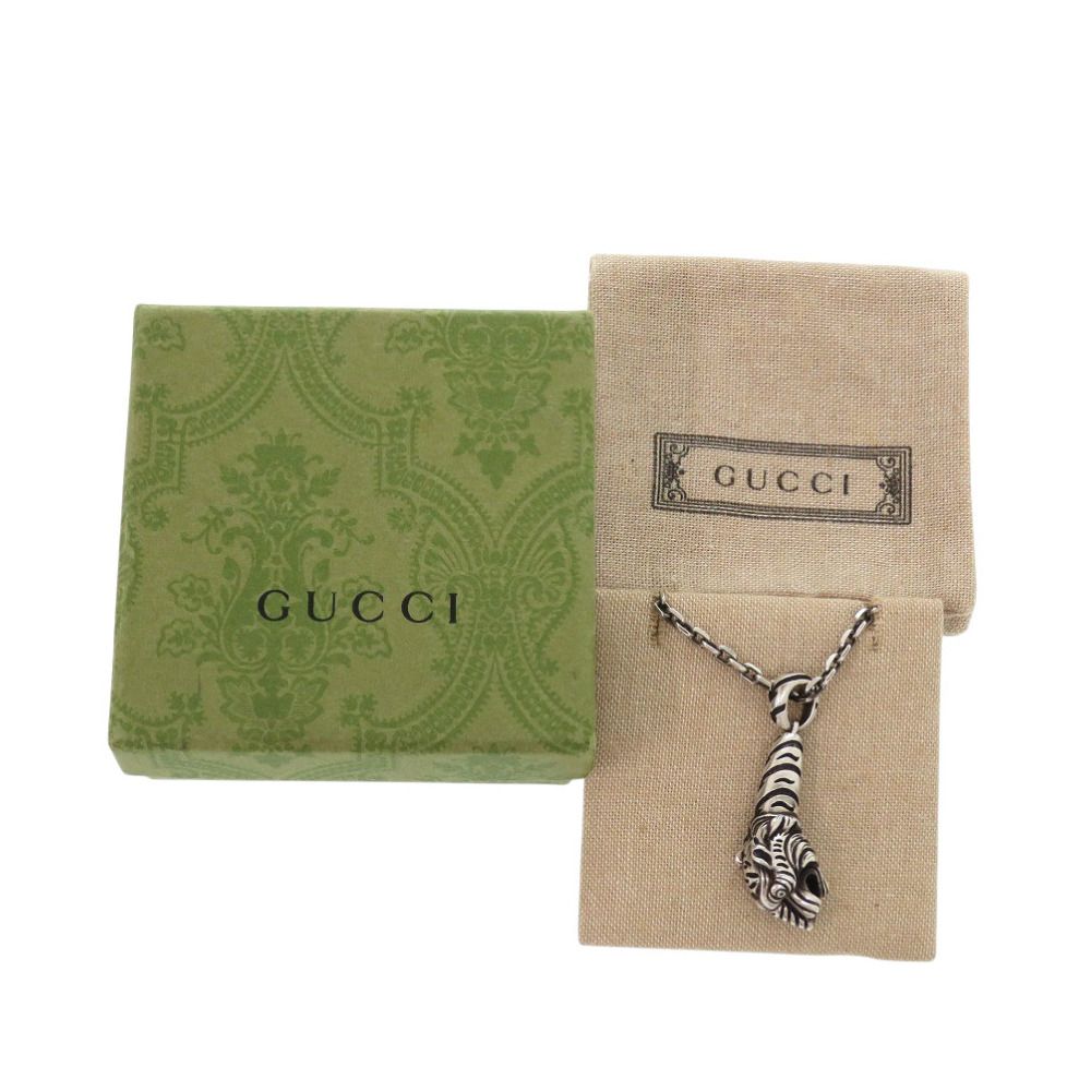 グッチ タイガーヘッド インターロッキングG ネックレス シルバー925 1361 GUCCI