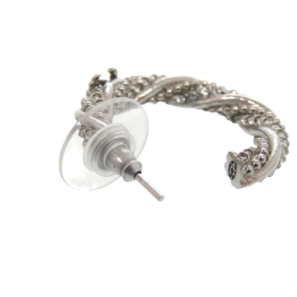 美品 シャネル フープピアス ココマーク メタル シルバー ピアス 0757