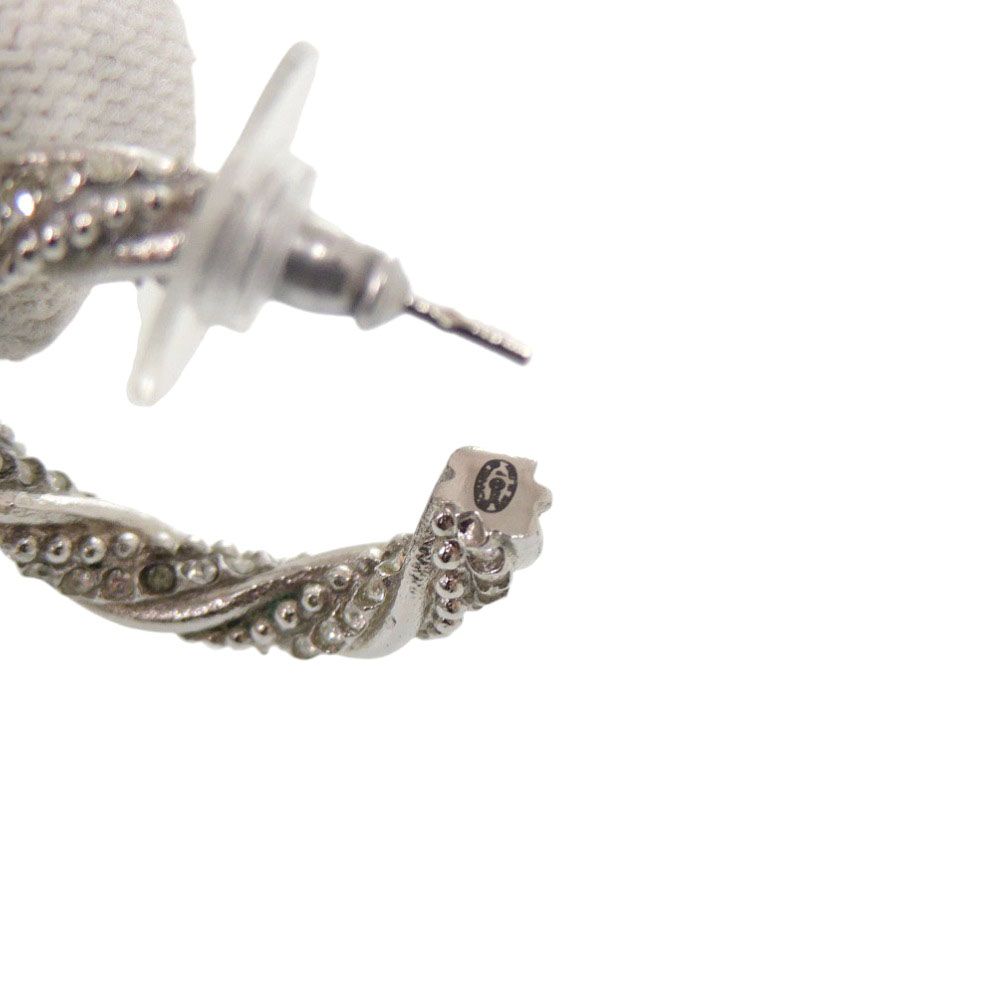 美品 シャネル フープピアス ココマーク メタル シルバー ピアス 0757