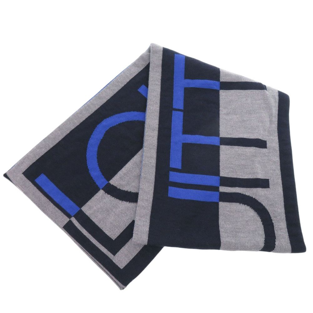 ルイ ヴィトン エシャルプ LV ホライゾン M71240 ウール グレー ネイビー マフラー LV 1320 LOUIS VUITTON