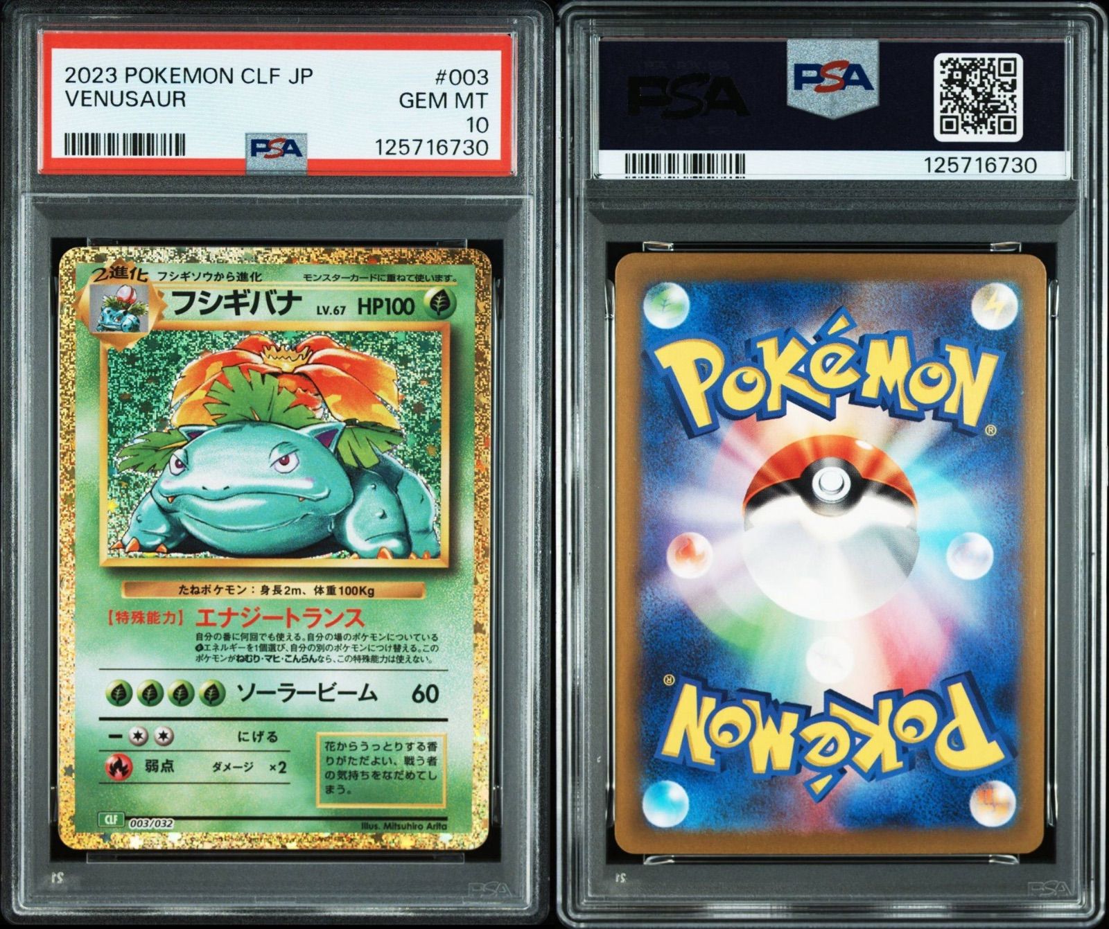 PSA10/連番】3連番 ポケモンカードゲーム フシギバナ フシギダネ