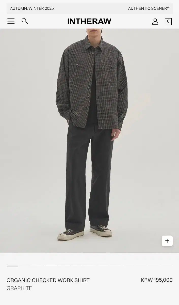 2 インザロウ オーガニック CHECK ワークシャツ