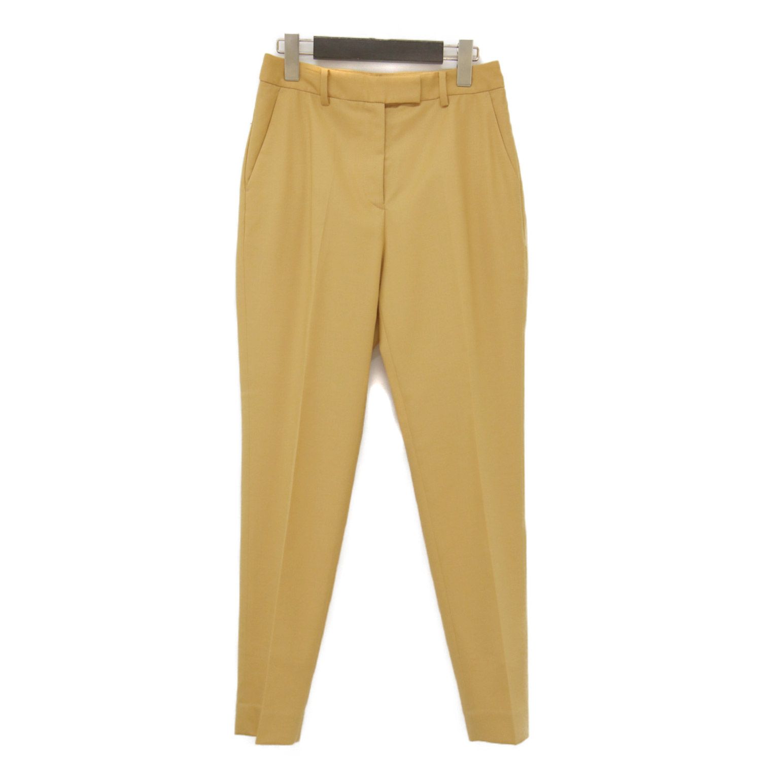 TOMORROWLAND collection トゥモローランド パンツ イエロー サイズ 32 5号 22秋冬 2WAY オックス シガレットパンツ スラックス センタープレス テーパード ウール レディース