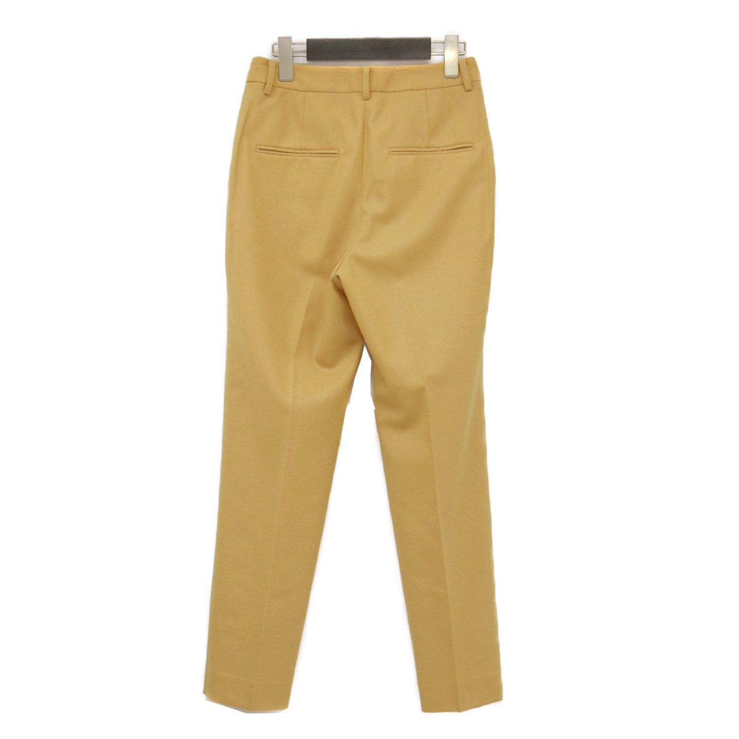 TOMORROWLAND collection トゥモローランド パンツ イエロー サイズ 32 5号 22秋冬 2WAY オックス シガレットパンツ スラックス センタープレス テーパード ウール レディース