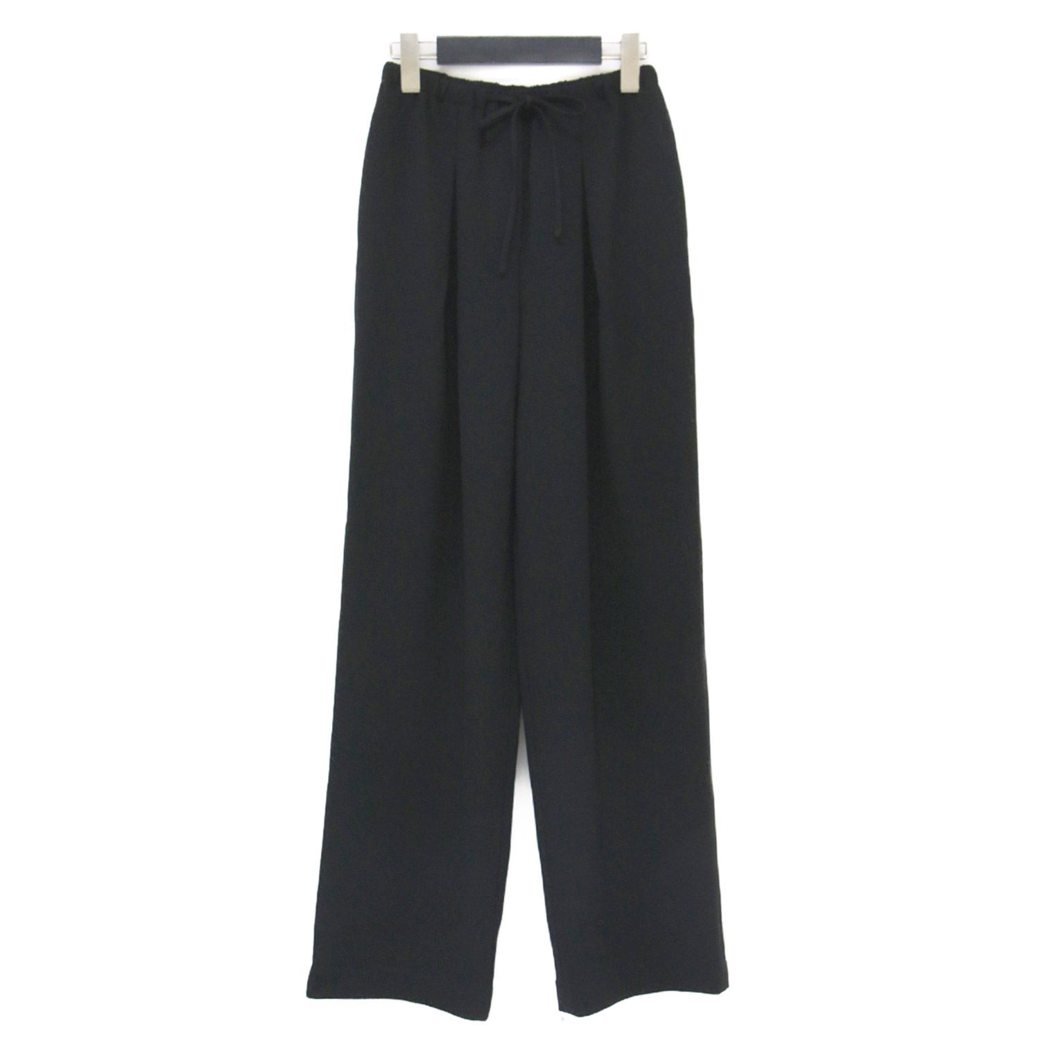 Theory セオリー パンツ ブラック 黒 サイズ XXX0 1号 25春夏 クレープ プリーツ カジュアル パンツ Admiral Crepe PLT Casual PNT ストレートシルエット ウエストゴム レディース