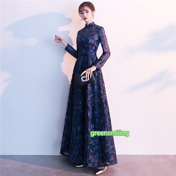 ハイネック 演奏会 他と被らない ロングドレス 大きいサイズ かわいい パーティードレス