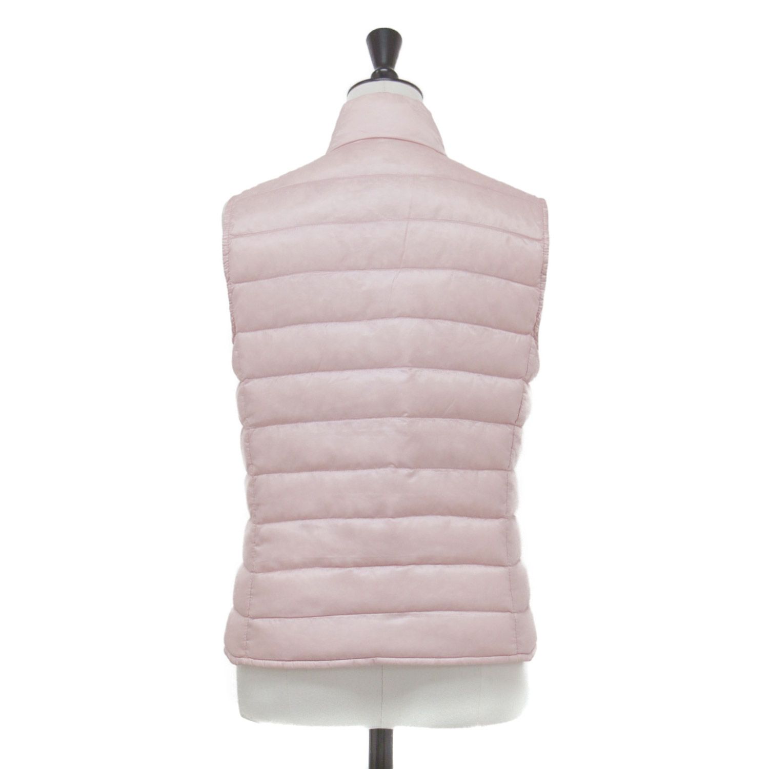 MONCLER モンクレール ダウンベスト ピンク サイズ 0 S LIANE GILET ショート丈 スタンド ワッペン ロゴ アメリカ製 アウター ジャケット 上着 レディース