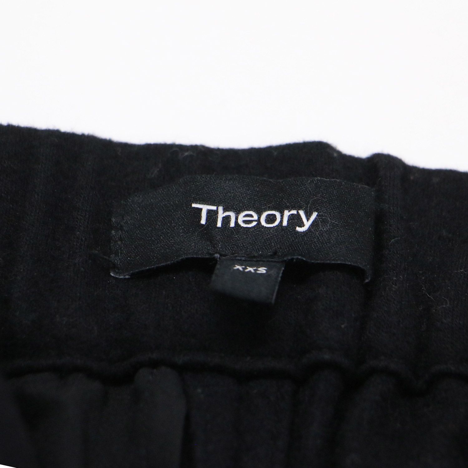Theory セオリー パンツ ブラック 黒 サイズ XXS 23秋冬 ウールフ パンツ ウエストゴム ストレート ワイド センタープレス ボトムス ズボン レディース DECORATOM_COM_BR