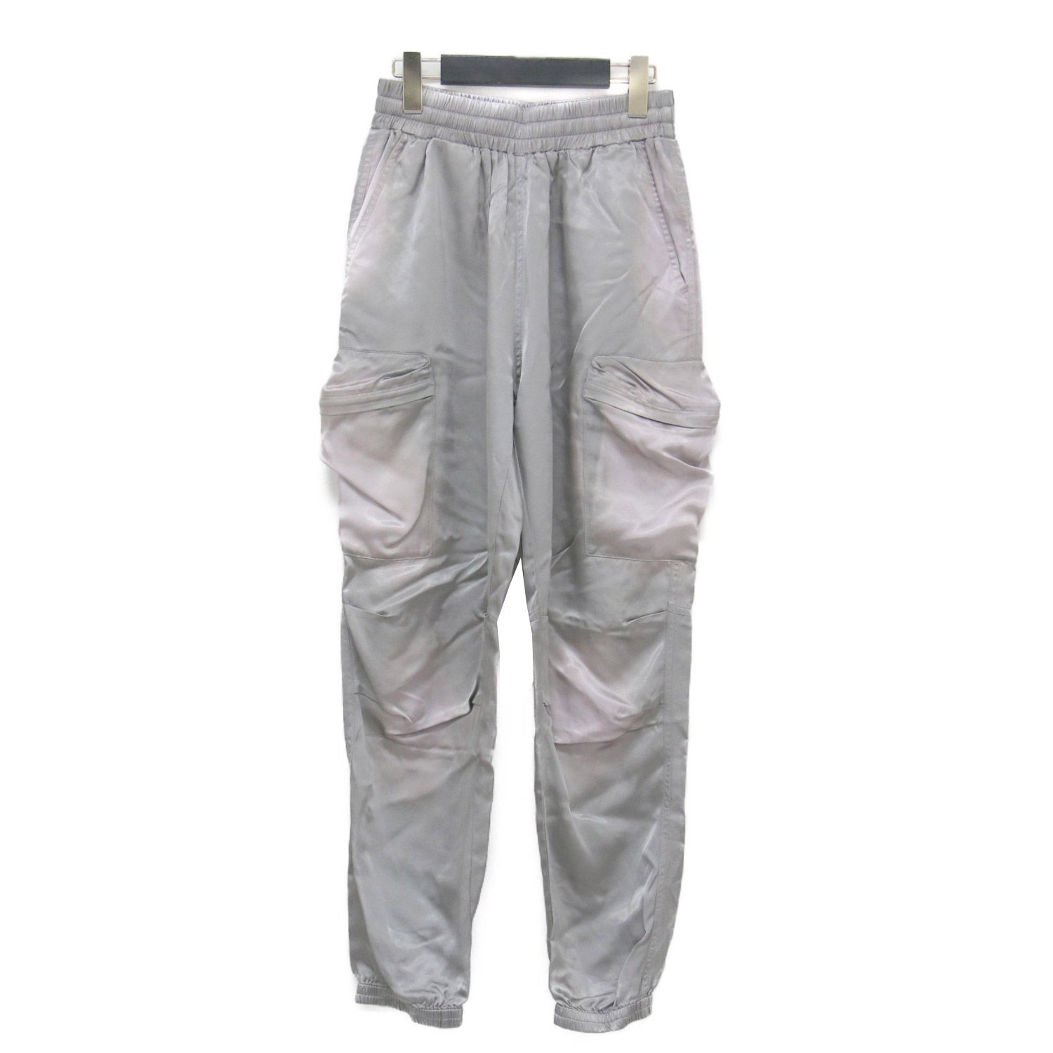 DIESEL ディーゼル パンツ グレー サイズ 36 S サテンカーゴパンツ P-MIROW-N 1 ウエストゴム 日焼け加工 サテン ボトムス ズボン ミリタリー レディース