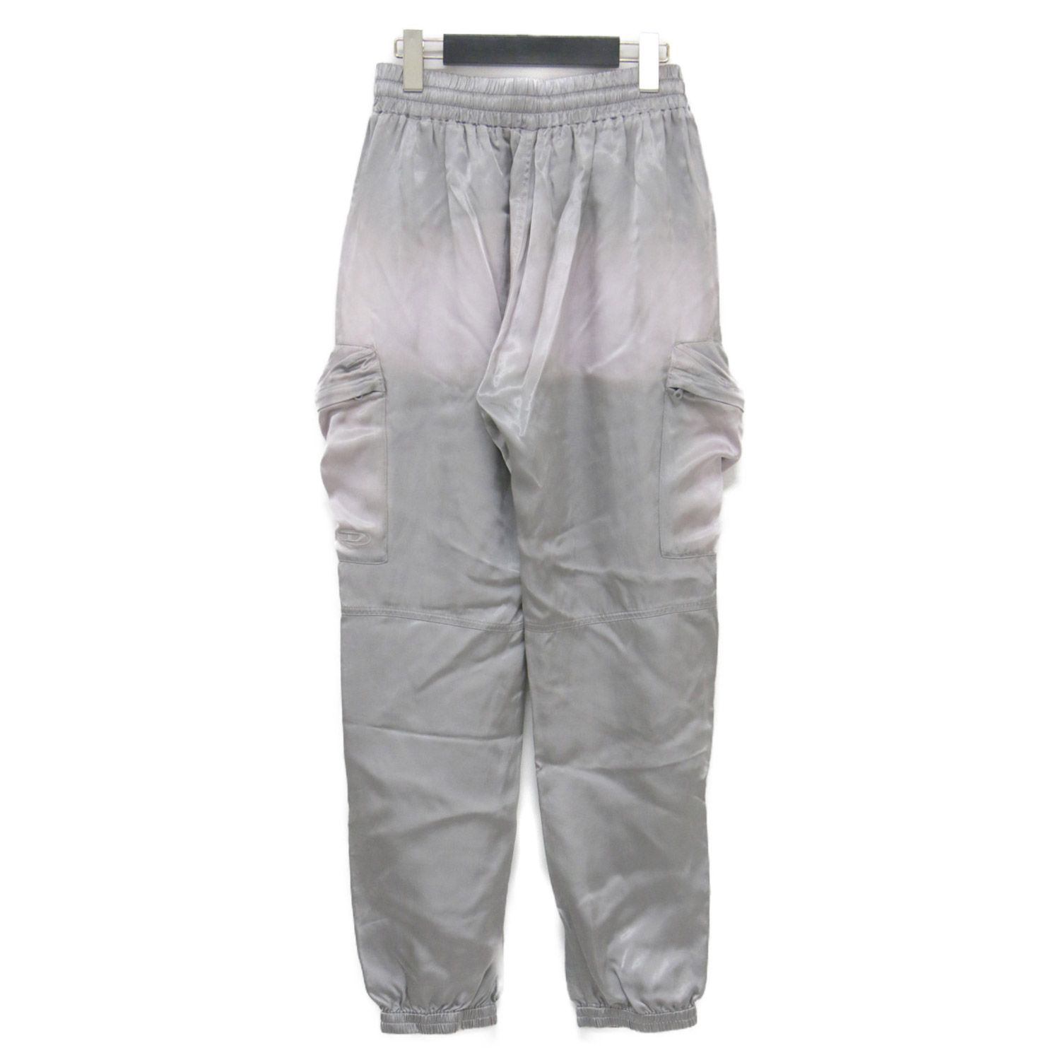 DIESEL ディーゼル パンツ グレー サイズ 36 S サテンカーゴパンツ P-MIROW-N1 ウエストゴム 日焼け加工 サテン ボトムス ズボン ミリタリー レディース