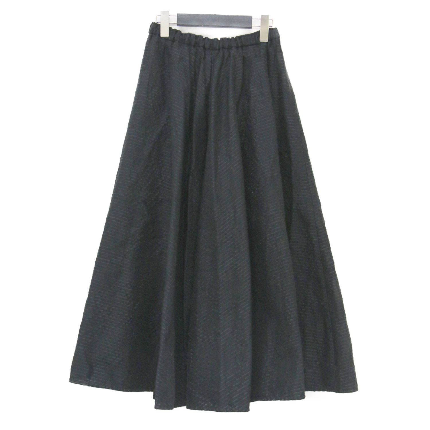 near.nippon ニアーニッポン スカート ブラック 黒 サイズ 36 S ジャガード ボリューム スカート ロング丈 フ ウエストゴム ボトムス レディース