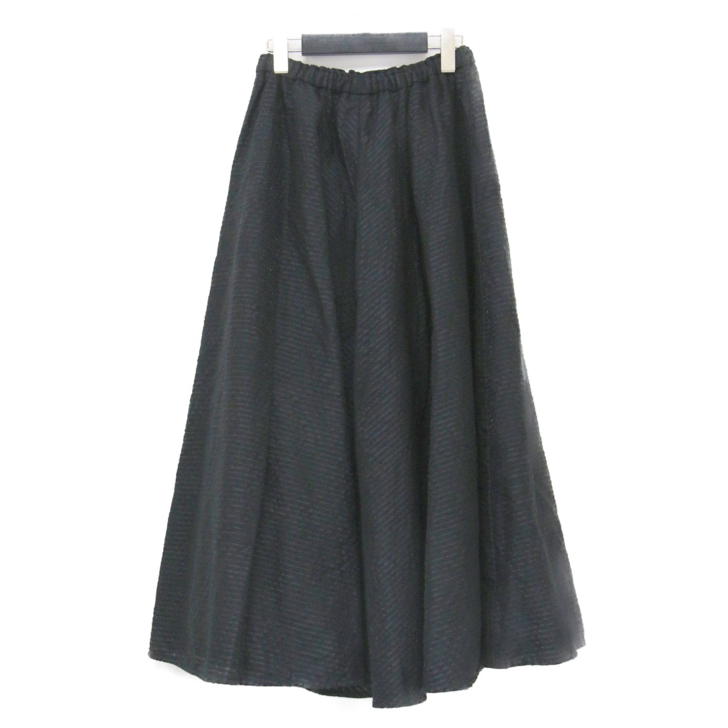 near.nippon ニアーニッポン スカート ブラック 黒 サイズ 36 S ジャガード ボリューム スカート ロング丈 フ ウエストゴム ボトムス レディース