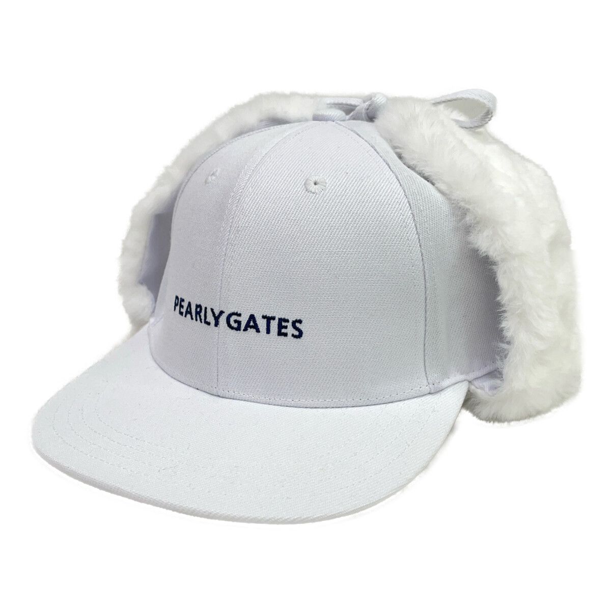 未使用品 パーリーゲイツ PEARLY GATES キャップ フリー ホワイト 白 2WAY 耳当て付き