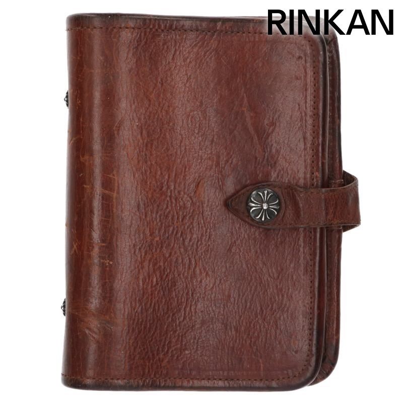 クロムハーツ AGENDA PLAIN アジェンダ クロスボールボタンレザーブックカバー メンズ