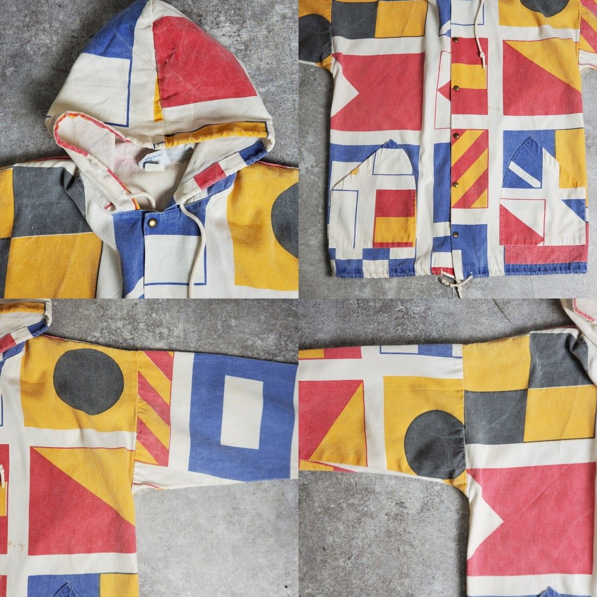 1990 s 90s MICHIGAN RAG CO コットンパーカー ミシガンラグ フラッグ柄 ヴィンテージ 023YU