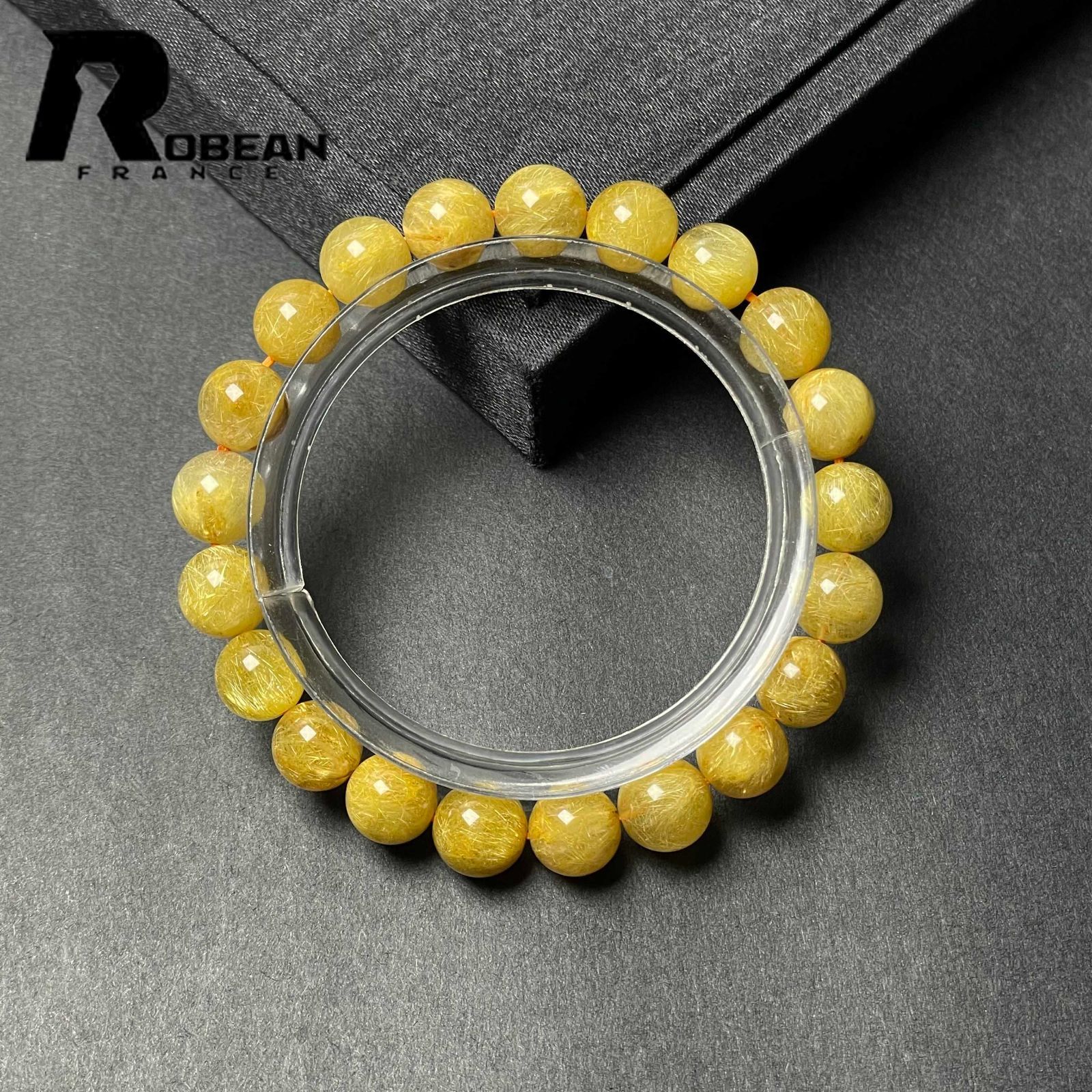 EU製 定価13万円 ROBEAN ! 満針ルチルクォーツ ブレスレット パワーストーン 天然石 金運 お守り プレゼント 8.8-9.2mm M1030905