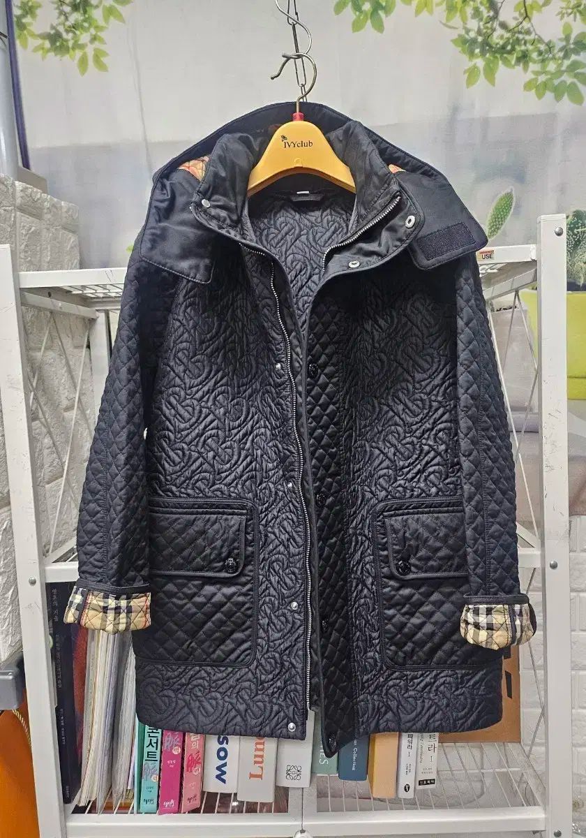 バーバリー S22 キッズ キルティングジャケット 12Y フード モノグラム キルティングコート AD01