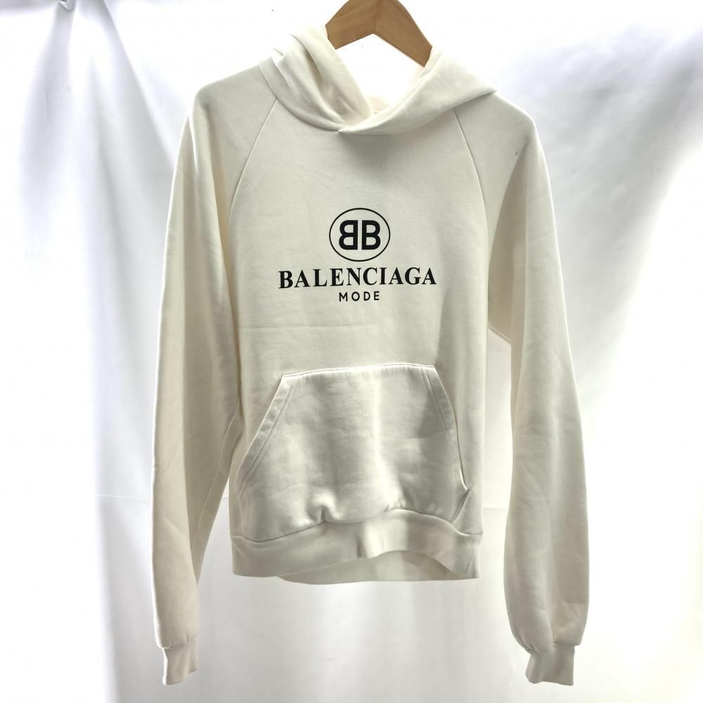 BALENCIAGA BBロゴフーディパーカ サイズXS ホワイト バレンシアガ 508118 TYK84 19