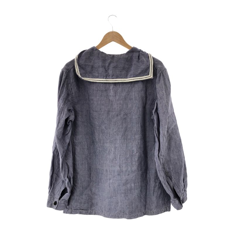 50 s フランス海軍 セーラーシャツ ブルー リネンシャツ 19 高検索ワード 耐久性