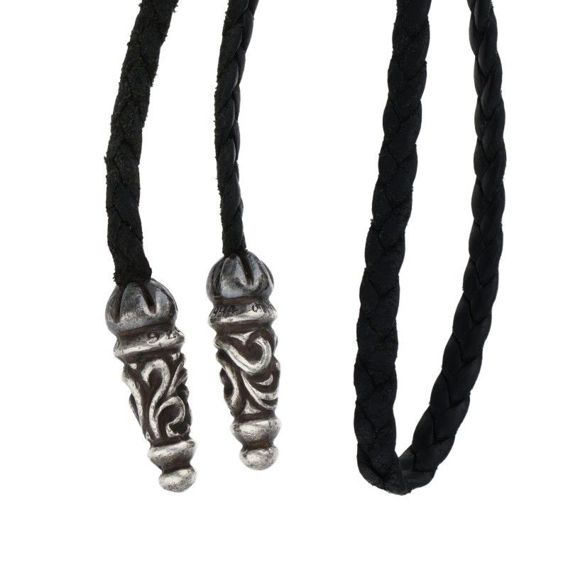 クロムハーツ LEATHER BRAID/ラージスクロールレザーブレード シルバー