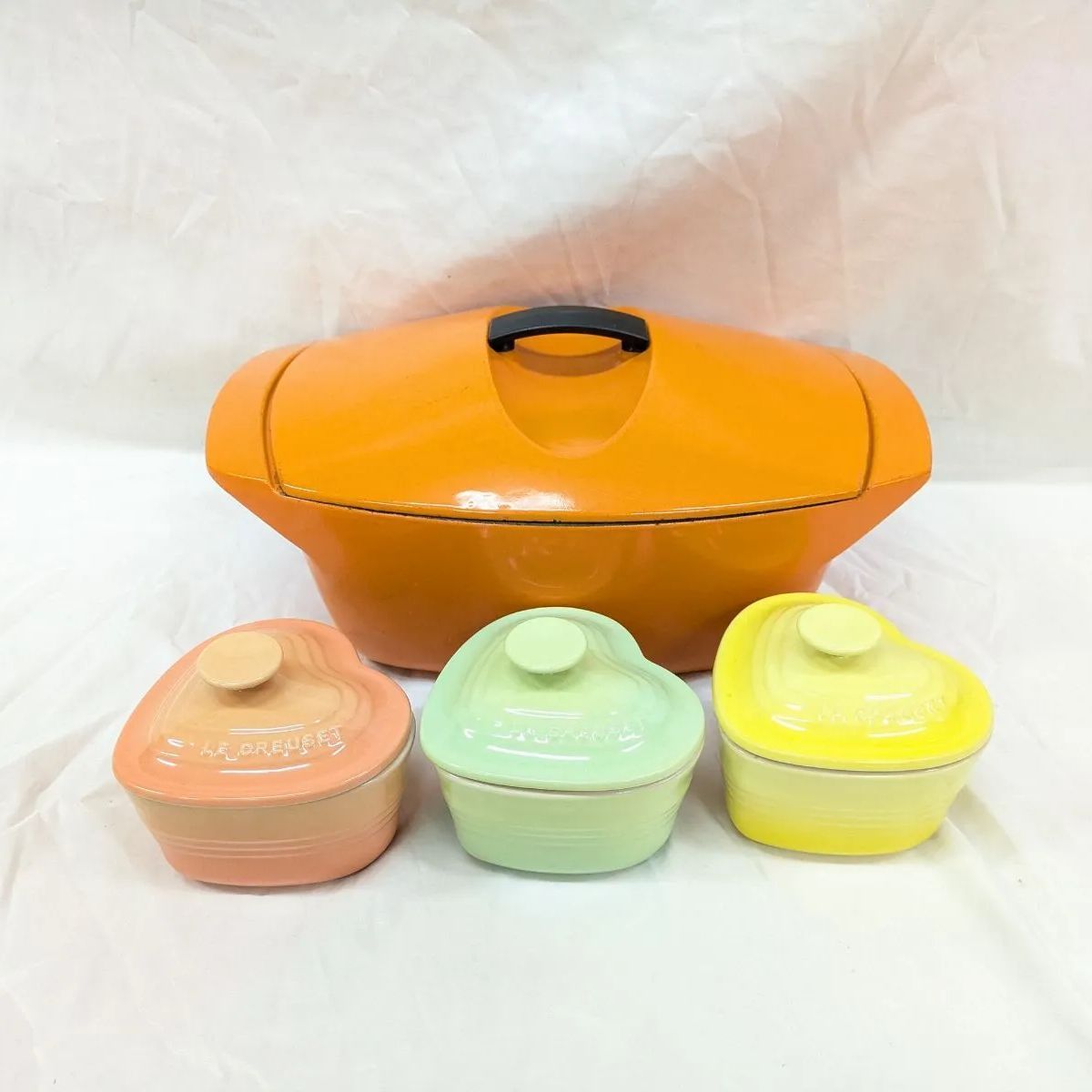 Le Creuset ル クルーゼ コケル 28 オレンジ おまけ ココット ハート型×