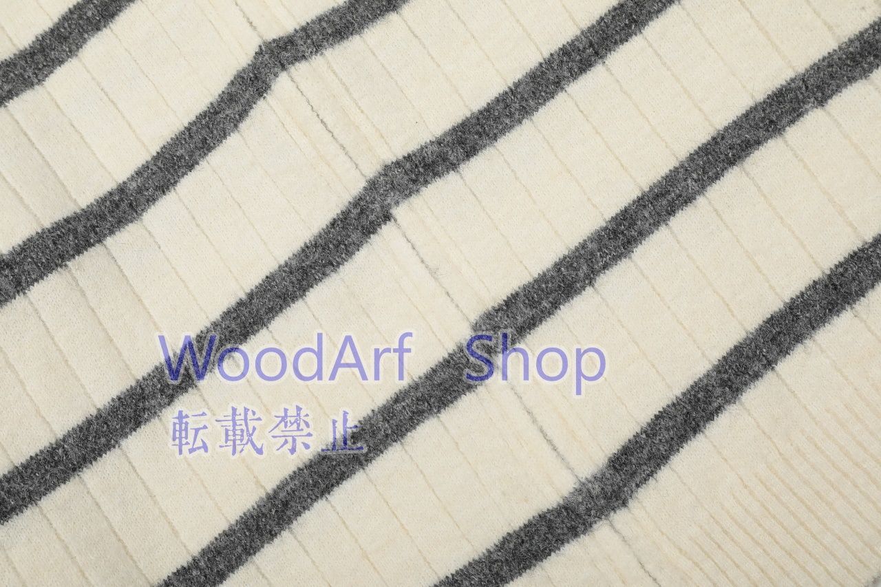 刺繍ロゴレトロストライプタートルネックスタンドネックジップニットカーディガンゆったりタイプカジュアルけだるさセーター