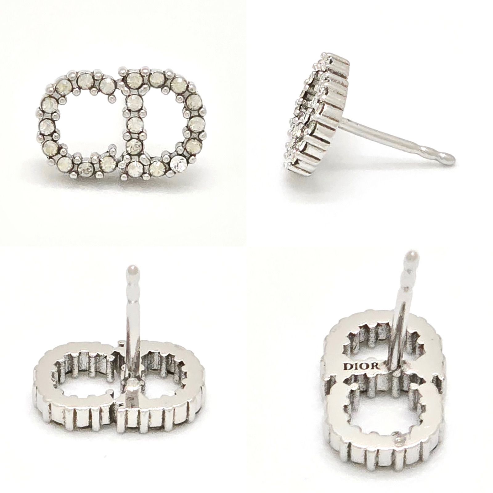 Dior clair D lune シルバー　ピアス Clair D Lune Earrings Gold-Finish Metal and White Crystals | DIOR