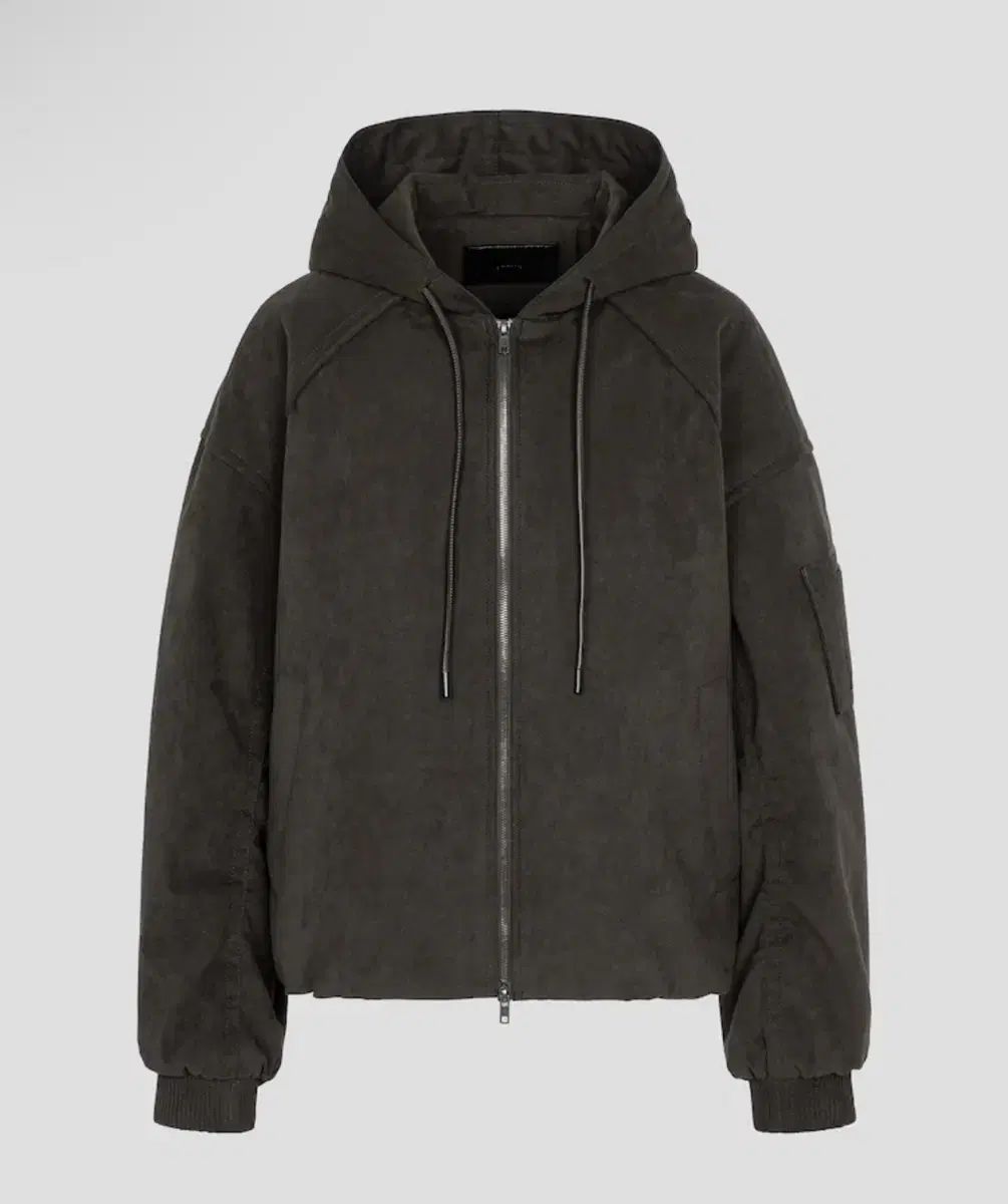 46 ジュンジ スウェード フード ジップアップ アウター ブラウン