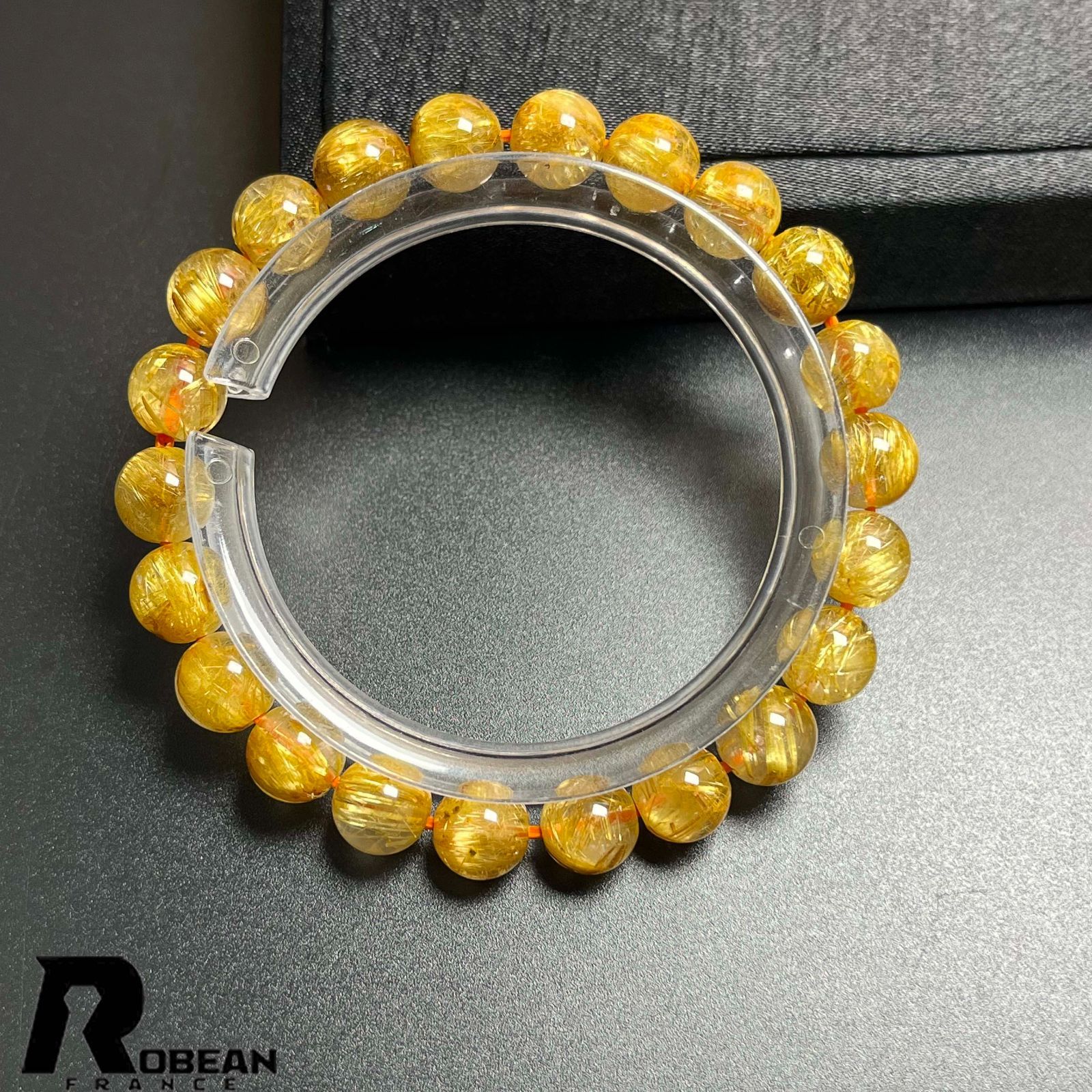 EU製 定価20万円 ROBEAN ! 満針ルチルクォーツ ブレスレット パワーストーン 天然石 金運 お守り プレゼント 8 4 mm