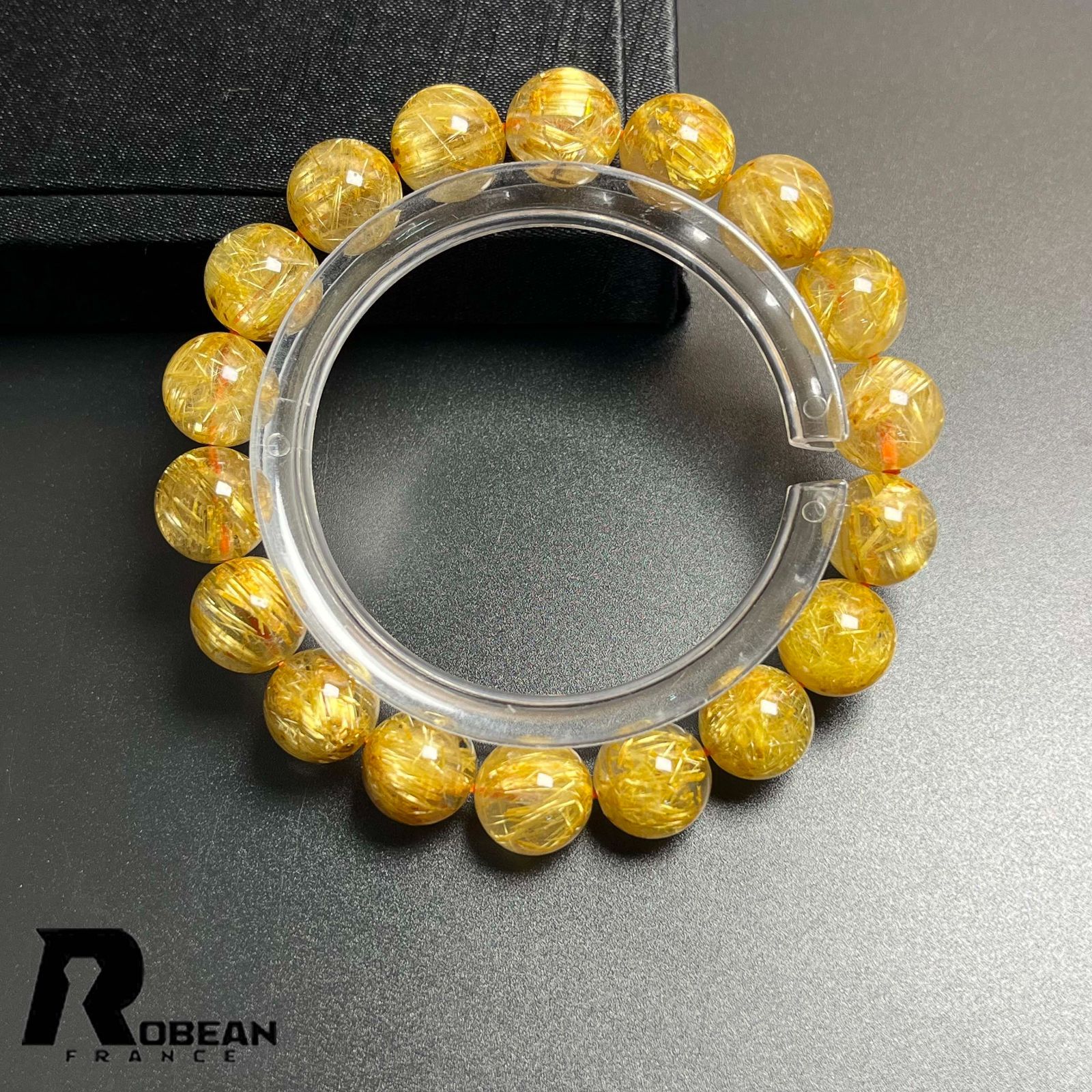 絶賛 EU製 定価32万円 ROBEAN ! 満針ルチルクォーツ ブレスレット パワーストーン 天然石 金運 お守り プレゼント 10 9 11 3 mm