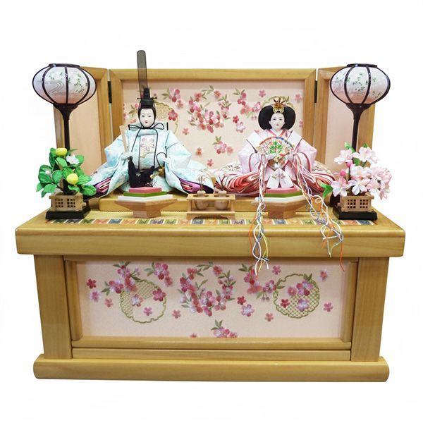 雛人形 平安道翠作 金彩衣裳着 芥子親王 総桧造り コンパクト 収納飾り