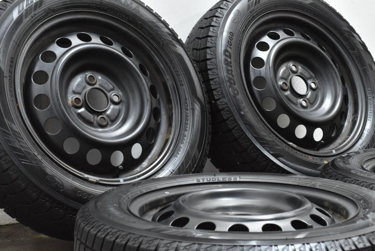 バリ溝 スチールホイール 15 in 5 J 46 PCD 100 ヨコハマ アイスガード iG 60 175 65 R アクア ヴィッツ ヤリス フィールダー