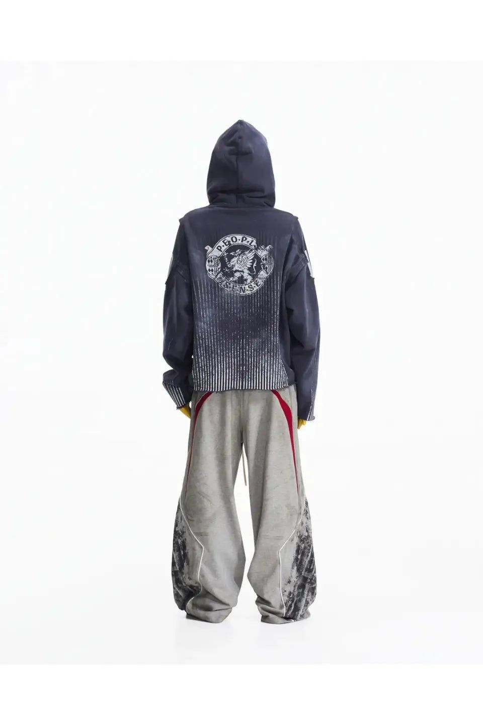  PEOPLESENSE｜BLUE DISTRESSED RACING FLAME PRINT T-SHIRT 七分 長袖カットソー トップス