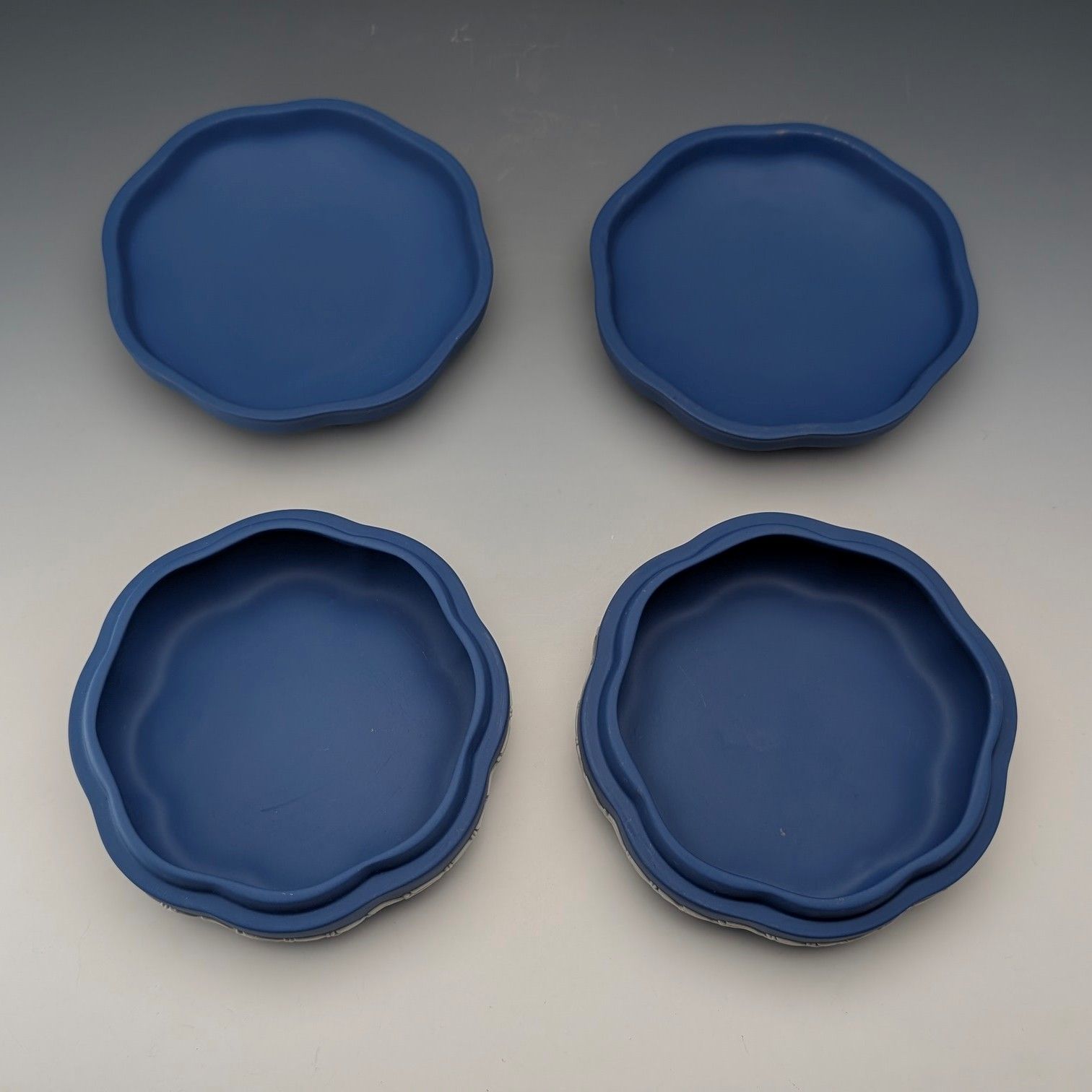 蓋付き​小物入れペア ロイヤルブルー