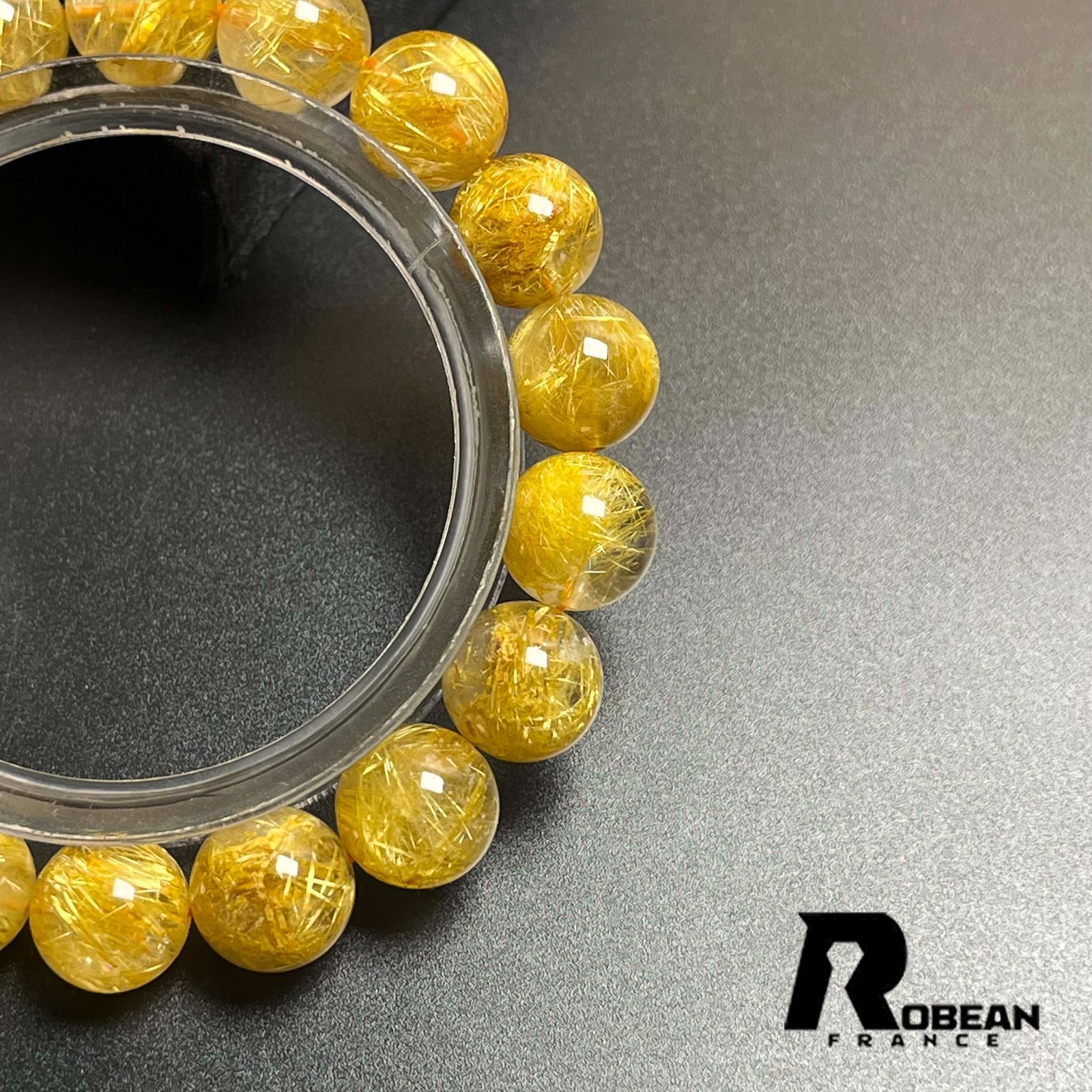  EU製 定価30万円 ROBEAN ! 満針ルチルクォーツ ブレスレット パワーストーン 天然石 金運 お守り プレゼント 10 9 11 3 mm ブレスレット アクセサリー