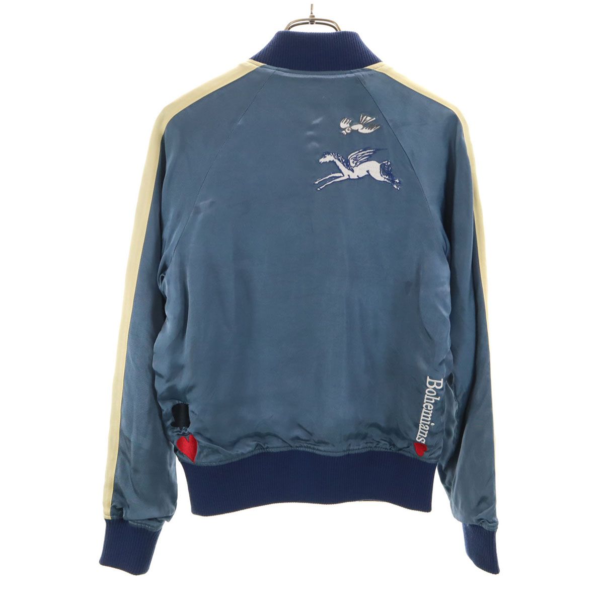 BOHEMIANS ボヘミアンズ リバーシブル スカジャン XS 青紺系 レディース 古着