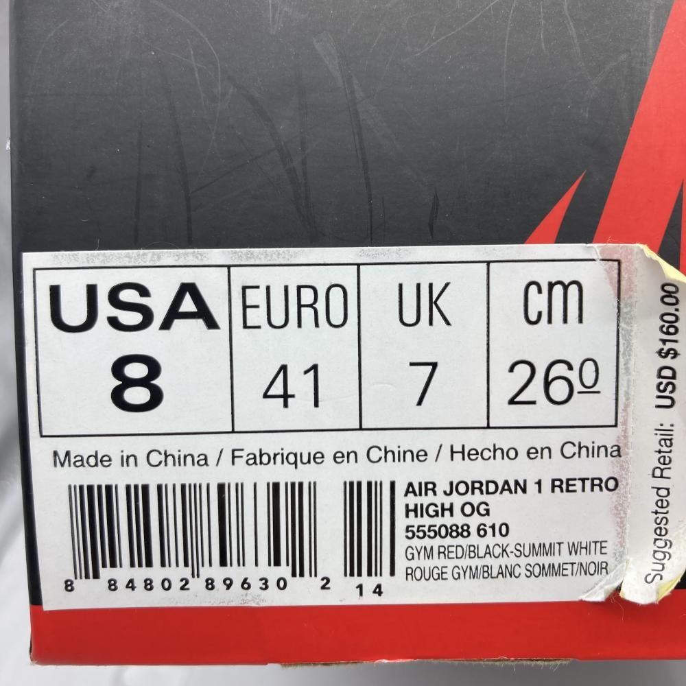  NIKE AIR JORDAN 1 RETRO HIGH OG Bred Toe サイズ26 cm 555088 610 ナイキ エアジョーダン ブレッド トゥ 19 その他 靴