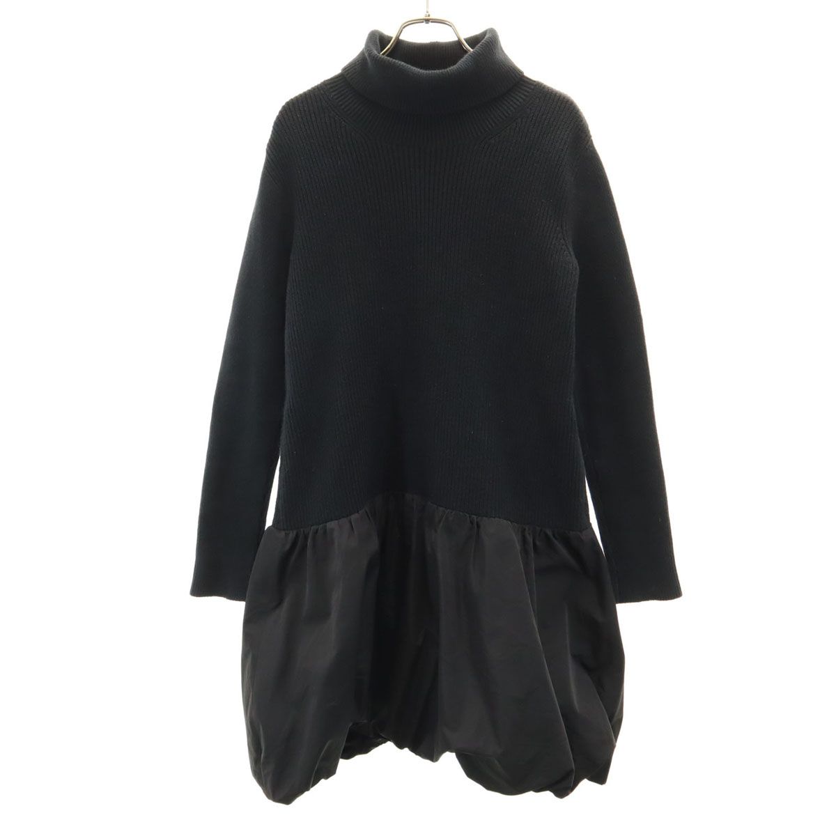 FOXEY NEW YORK フォクシーニューヨーク 長袖 タートルネック ワンピース 40 ブラック レディース 古着