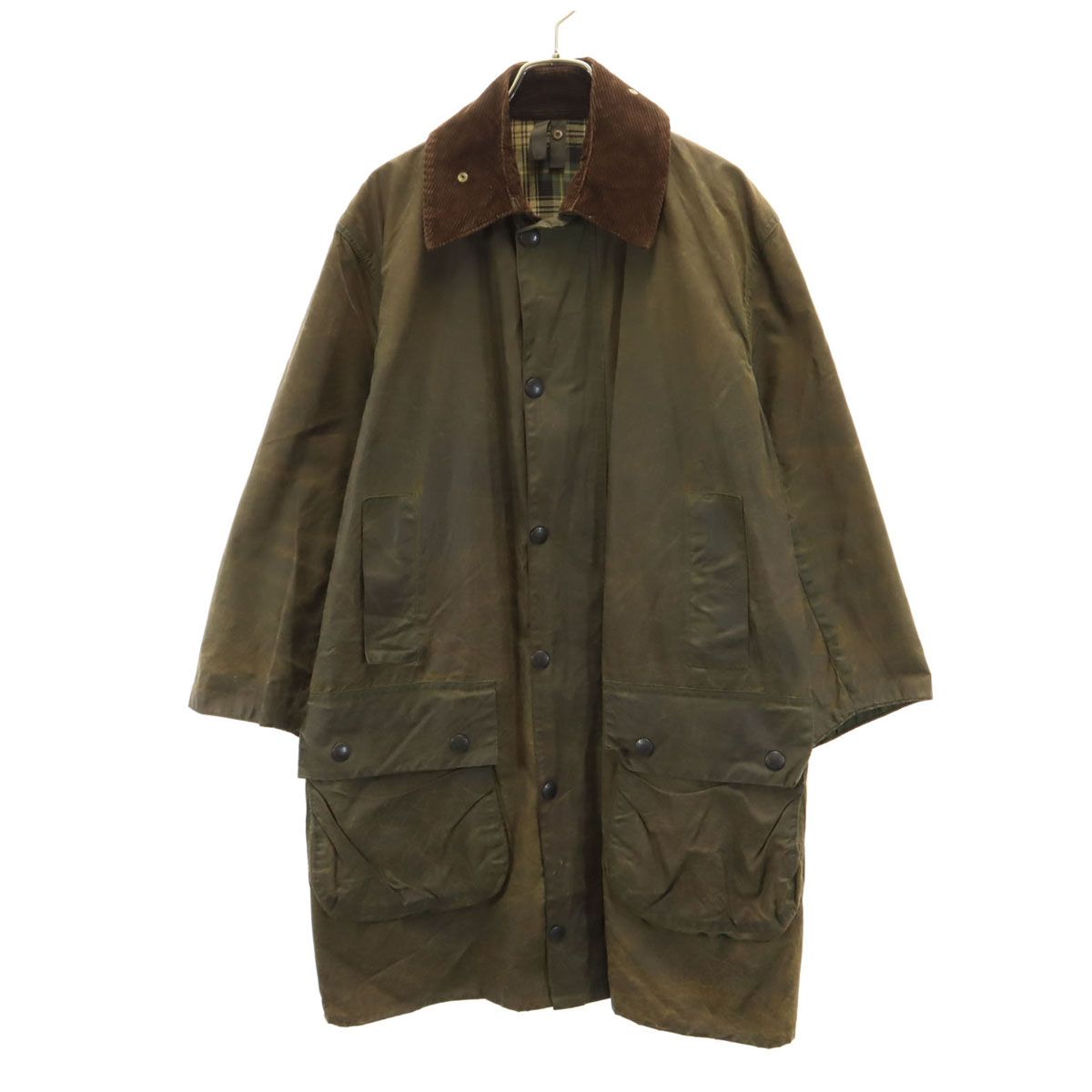 Barbour バブアー 90s 3ワラント ボーダー BORDER オイルドジャケット C36 91CM ブラウン系 メンズ 古着