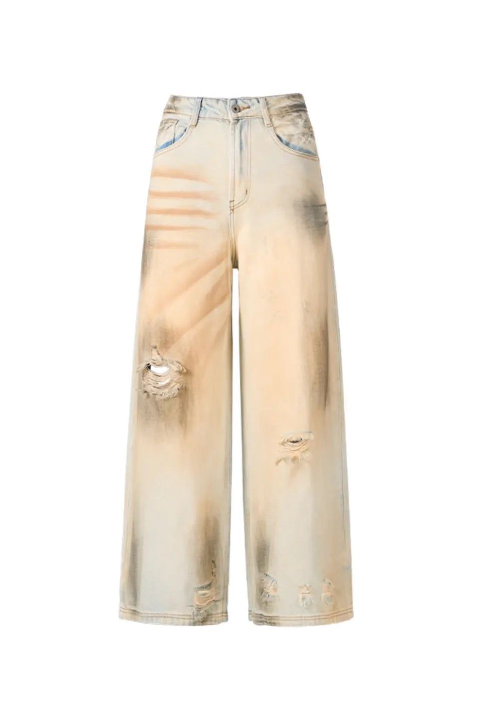 PEOPLESENSE｜MUD DYE RIPPED JEANS